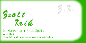 zsolt krik business card